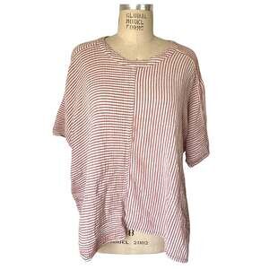 Oddbird Hayal Tunic Top in Rose Striped Size Medium/ Large